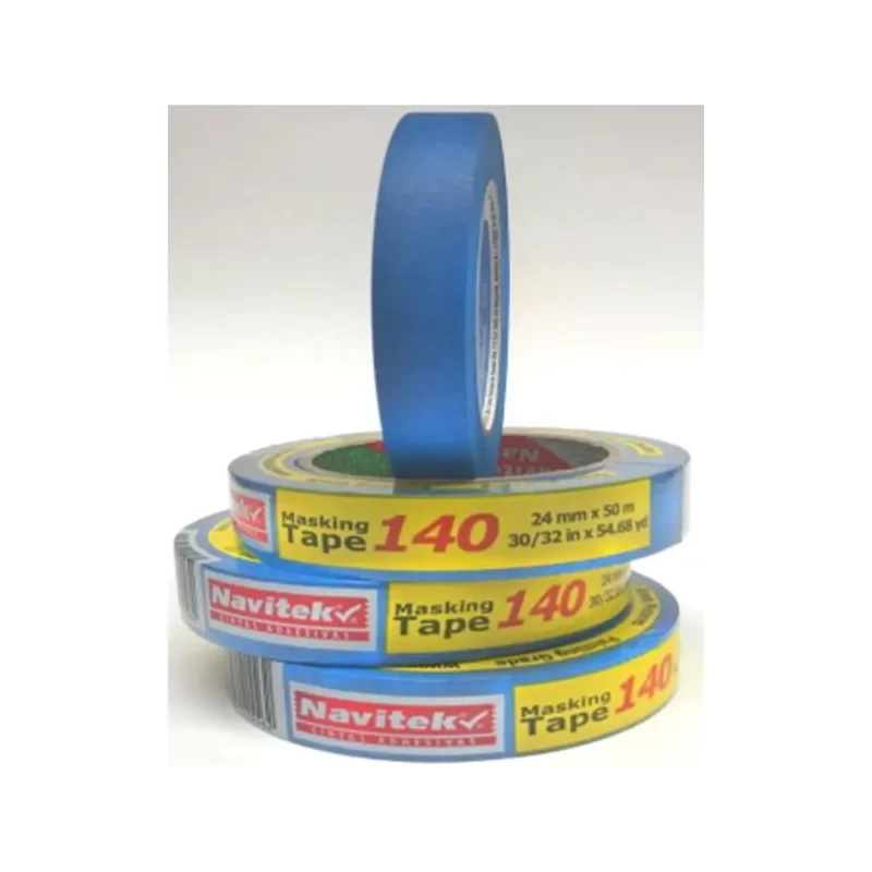 MASKING TAPE COLOR AZUL DE 24MM X 50M YARDAS MARCA NAVITEK CAJA CON 36 ROLLOS King Safety Supplies
